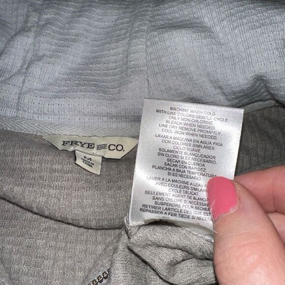 Frye Womens Gray Lightweight Textured Zip Up Hoodie Size Medium NWT - Picture 7 of 10